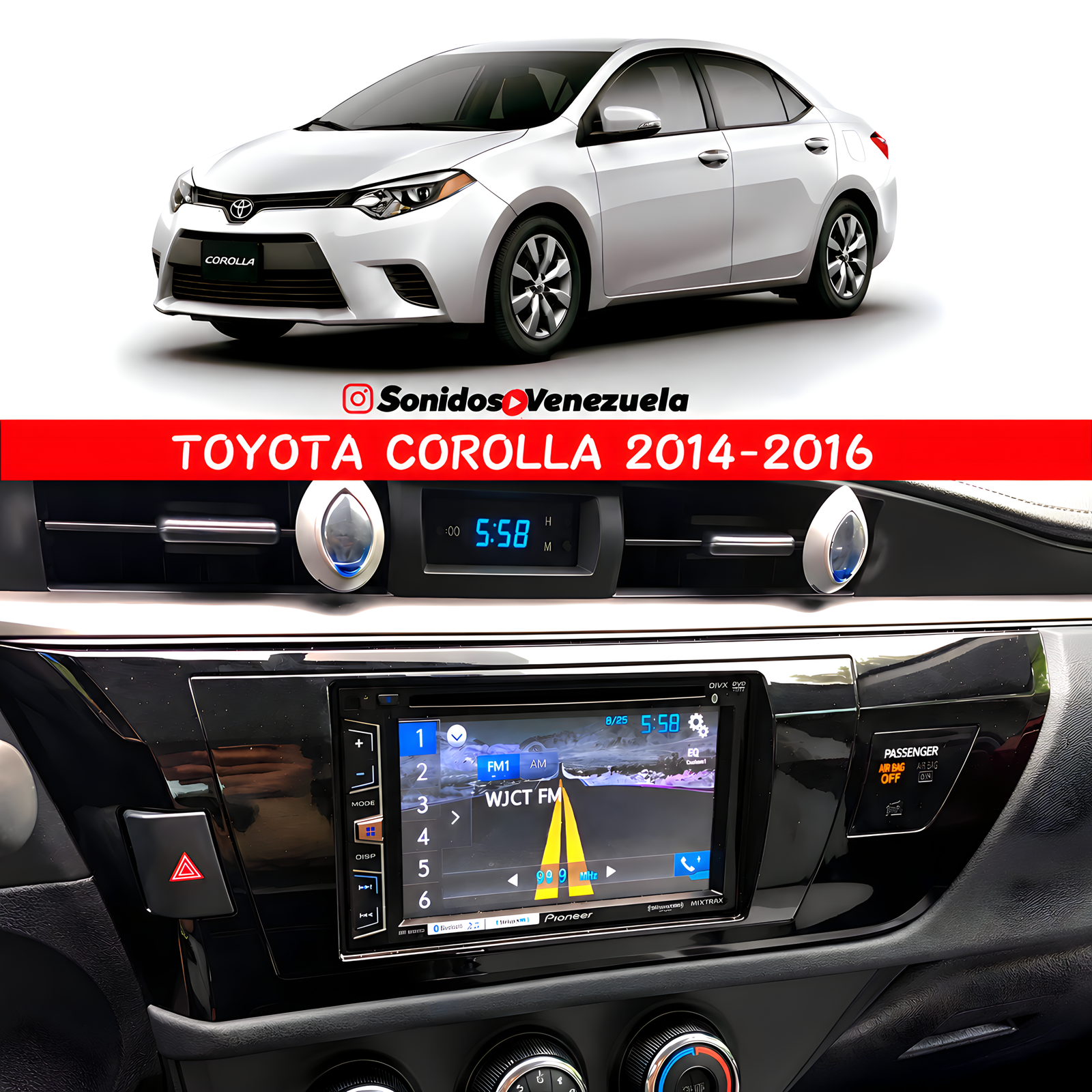 Adaptador de Reproductor 2 DIN Para Toyota Corolla 2014-2016 - Image 2