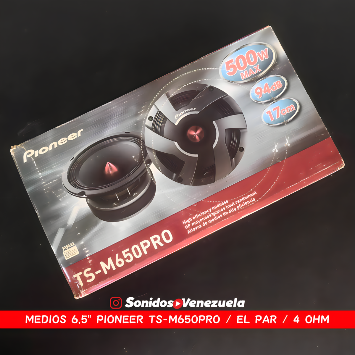 Medios 6,5" Pioneer TS-M650PRO de 500 Watts / 250 Rms