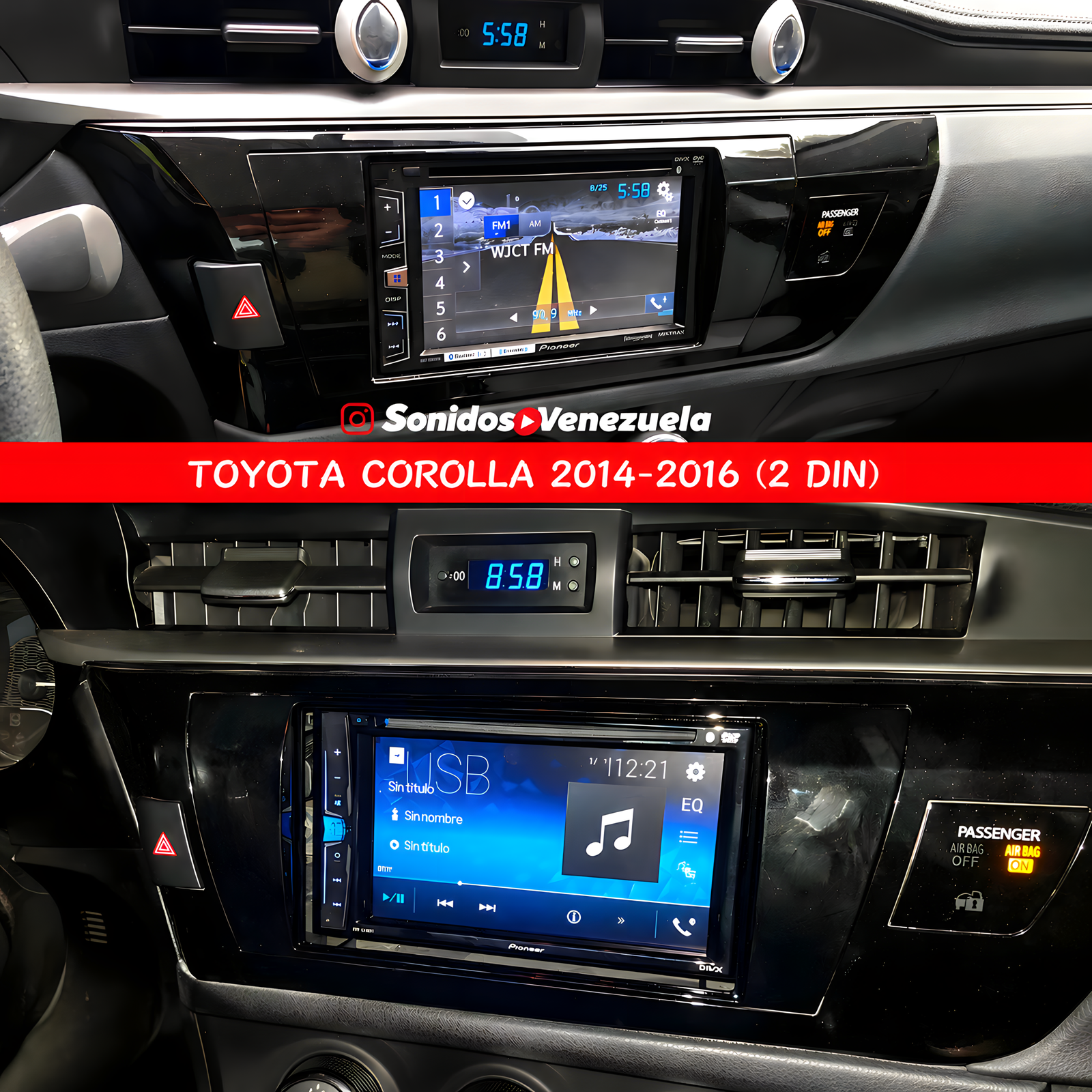 Adaptador de Reproductor 2 DIN Para Toyota Corolla 2014-2016 - Image 3