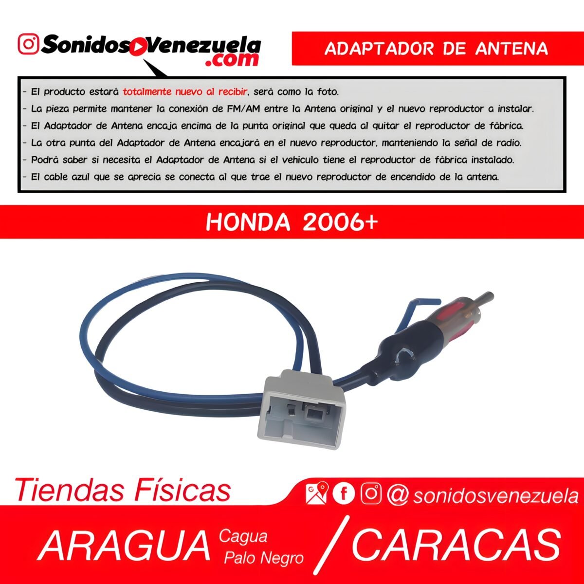 Adaptador de Antena Para Honda 2006+