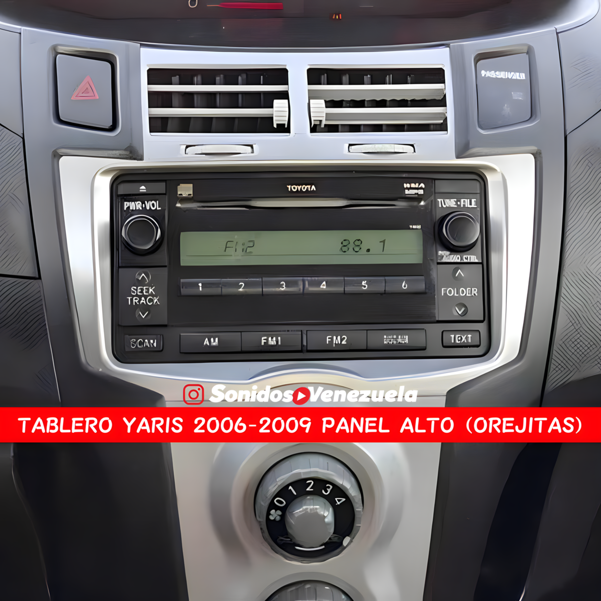 Tablero Yaris 2006-2009 Panel Alto (Orejitas)