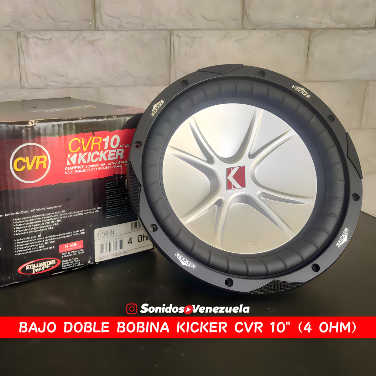 Bajo Doble Bobina Kicker CVR 10" de 400 RMS / 4 OHM