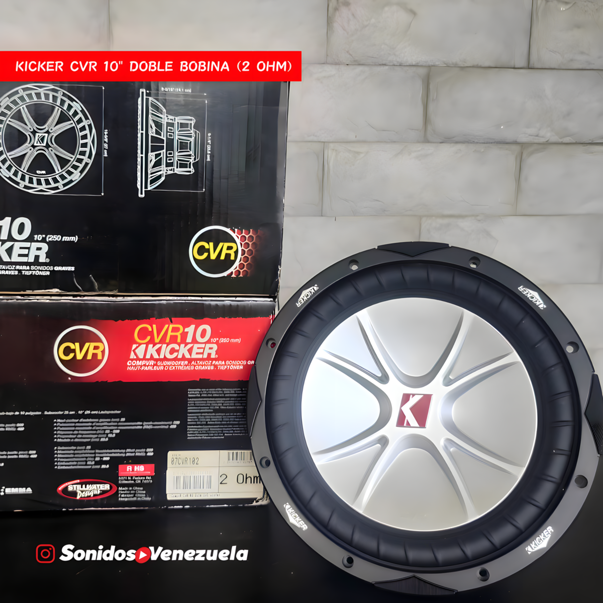 Bajo Doble Bobina Kicker CVR 10" de 400 RMS / 2 OHM