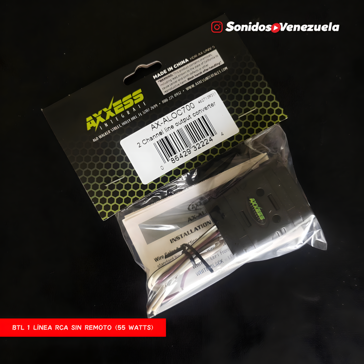 BTL Axxess Convertidor de Salida de Audio A RCA (1 Línea) Para  55 Watts