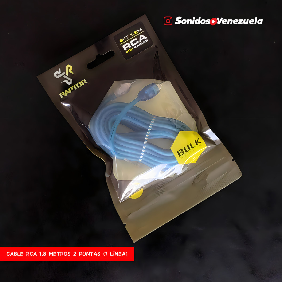 Cable RCA Raptor Sencillo de 1,8 Metros 2 Puntas (1 Línea)