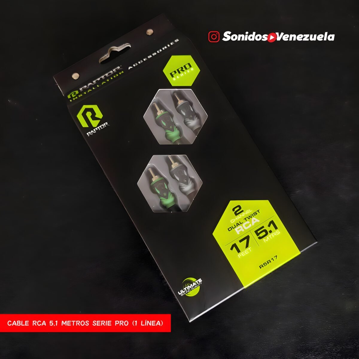 Cable RCA Raptor Serie Pro 5,1 Metros 2 Puntas (1 Línea)