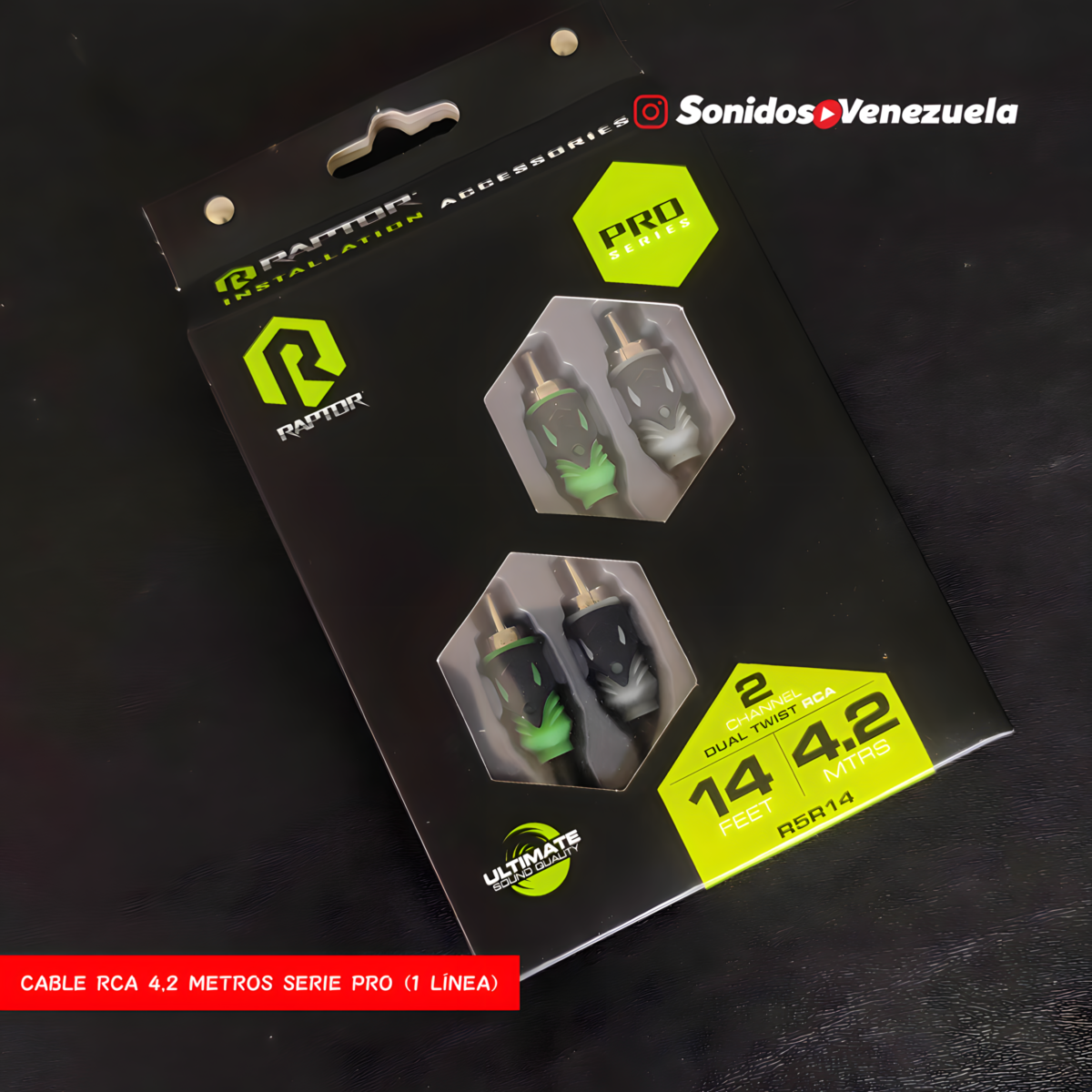 Cable RCA Raptor Serie Pro 4,2 Metros 2 Puntas (1 Línea)