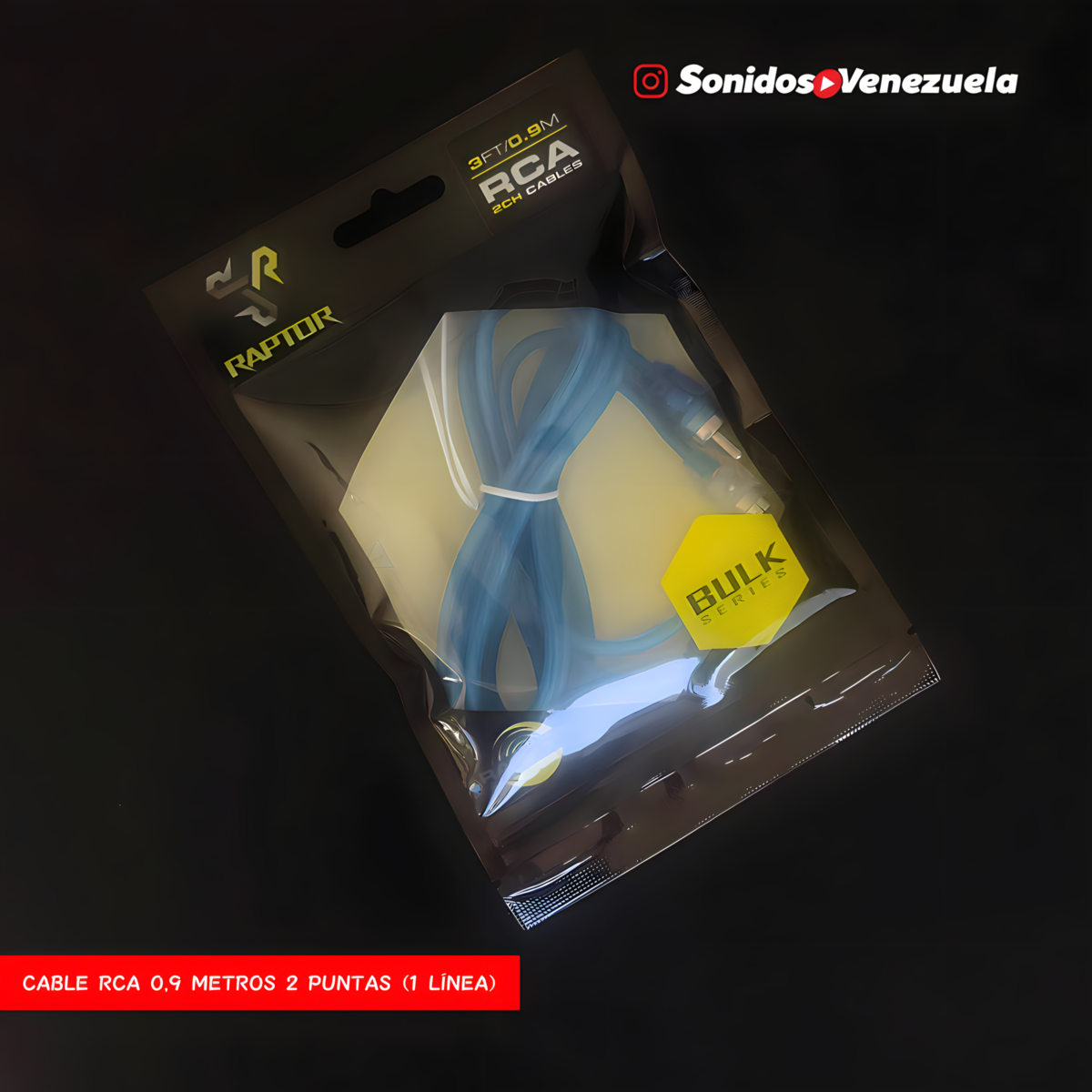 Cable RCA Raptor Sencillo de 0,9 Metros 2 Puntas (1 Línea)