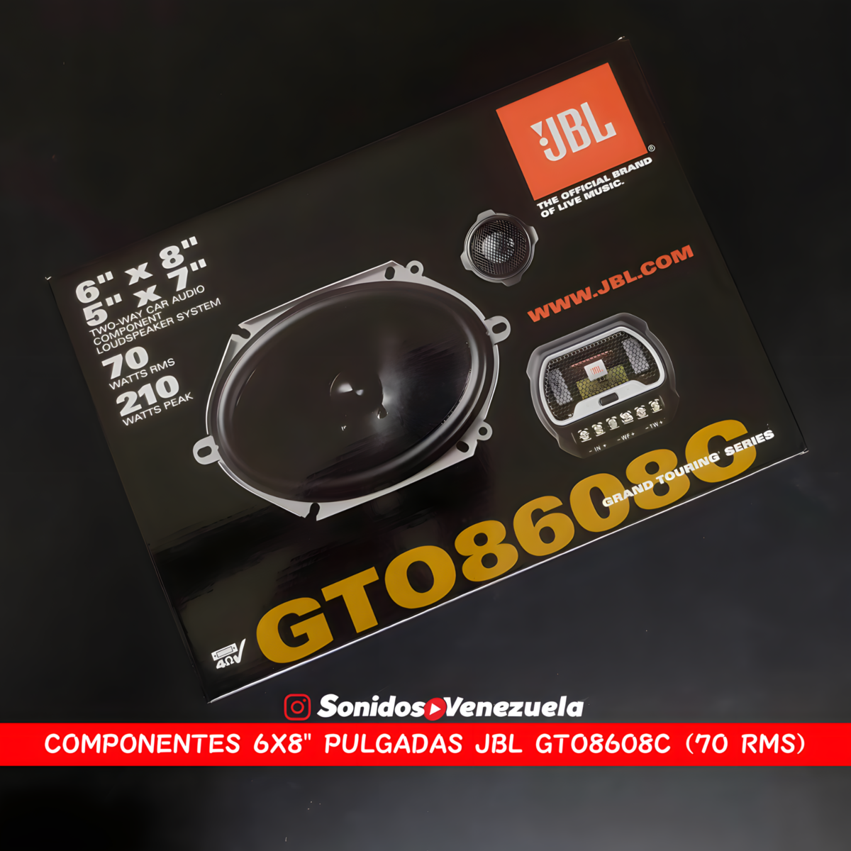 Componentes 6X8" JBL GTO8608C de 210 Watts / 70 RMS