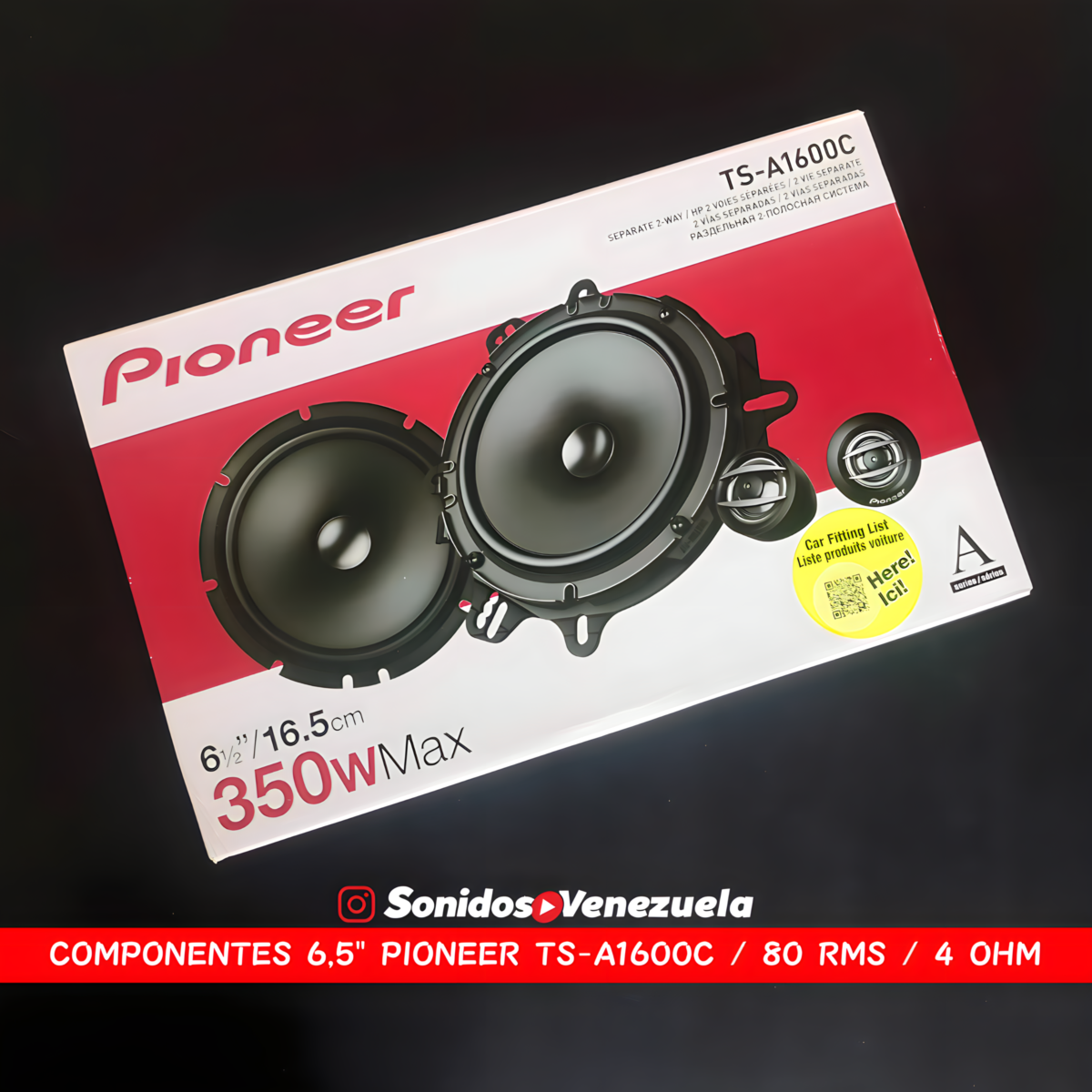 Componentes 6,5" Pioneer TS-A1600C de 80 RMS / 4 OHM