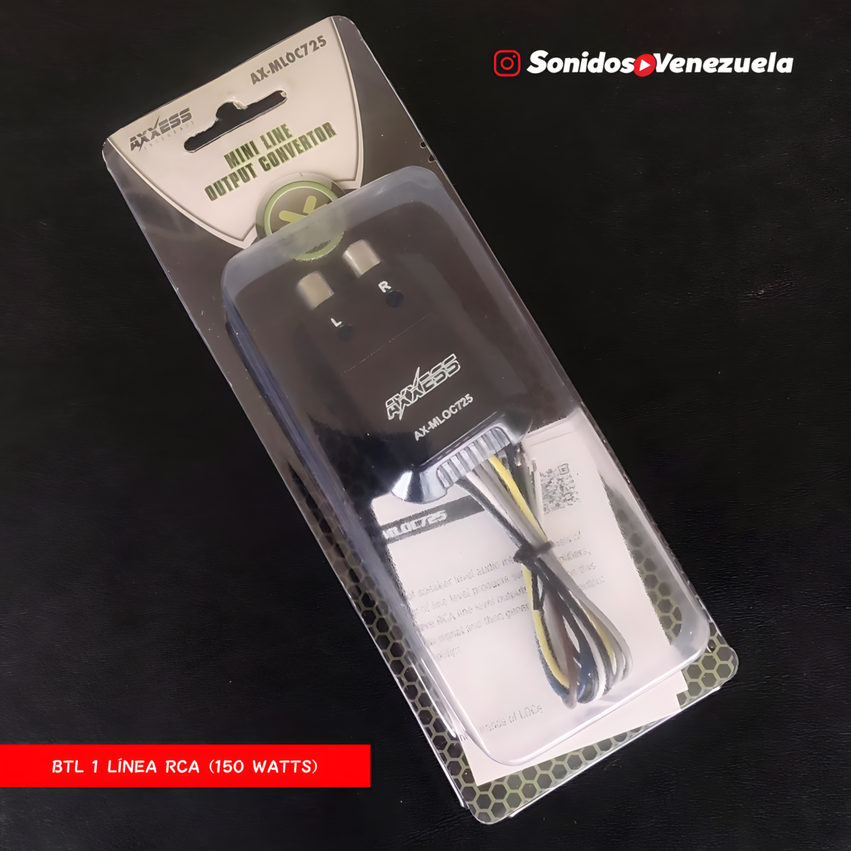 BTL Axxess Convertidor de Salida de Audio A RCA (1 Línea) Para 150 Watts
