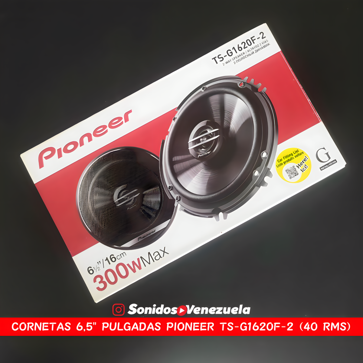 Cornetas 6,5″ Pioneer TS-G1620F-2 de 40 RMS / 4 OHM