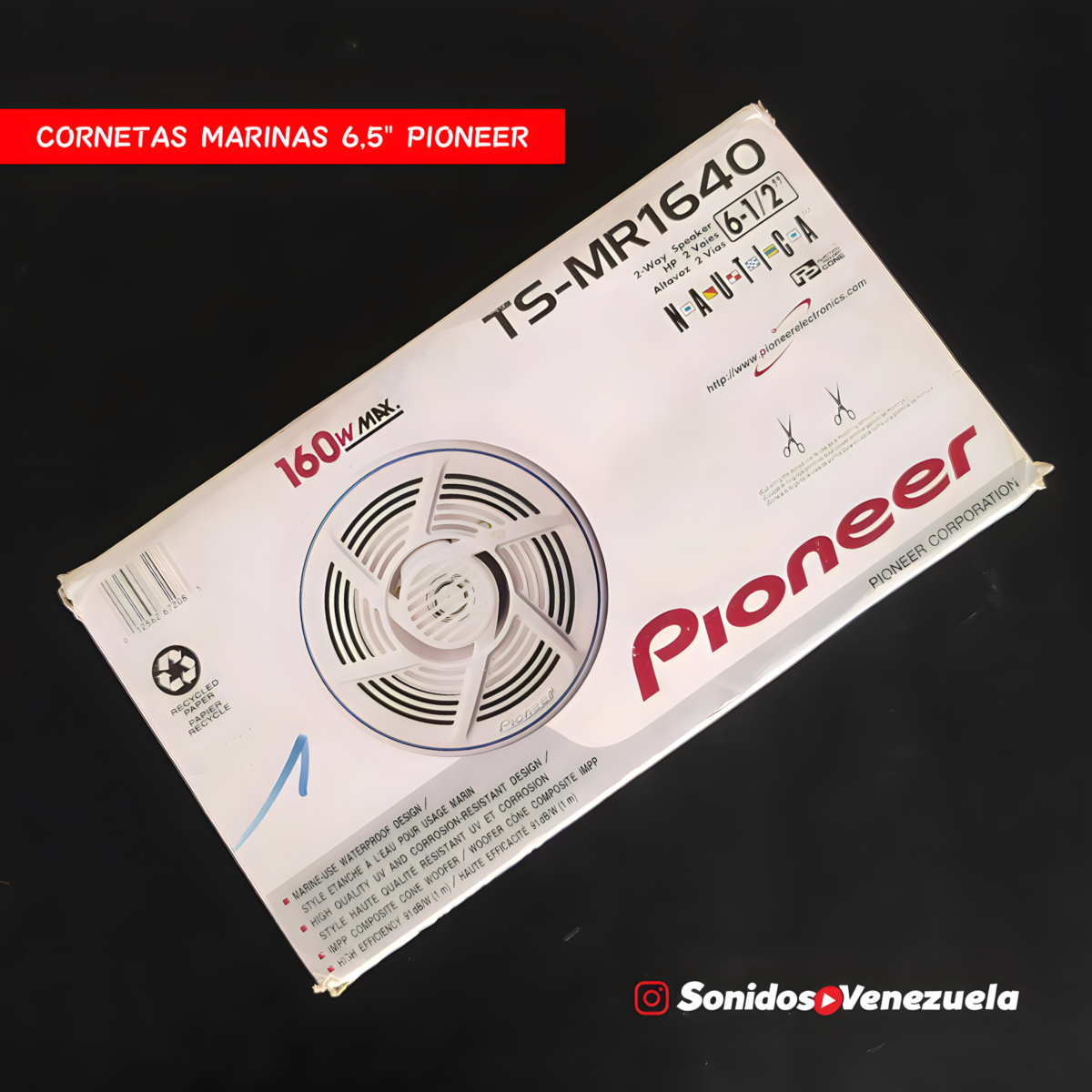Cornetas Marinas 6-1/2″ Pioneer TS-MR1640 / 30 RMS / 4 OHM