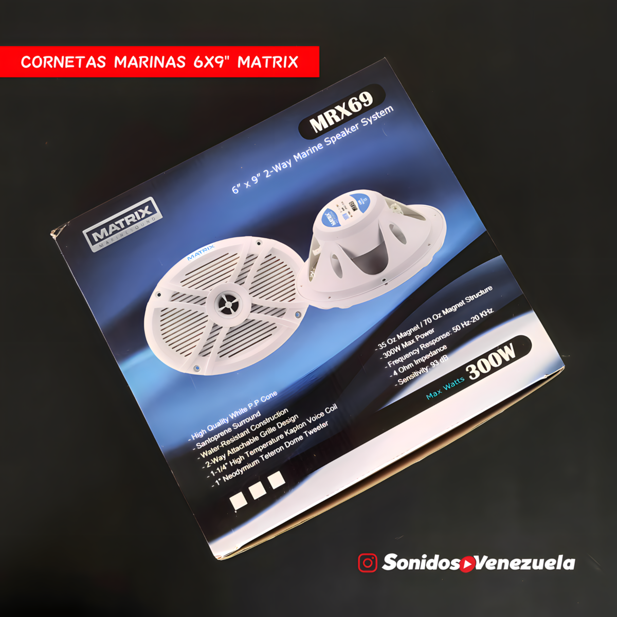 Cornetas Marinas 6X9″ Matrix MRX69 / 300 Watts / 4 OHM