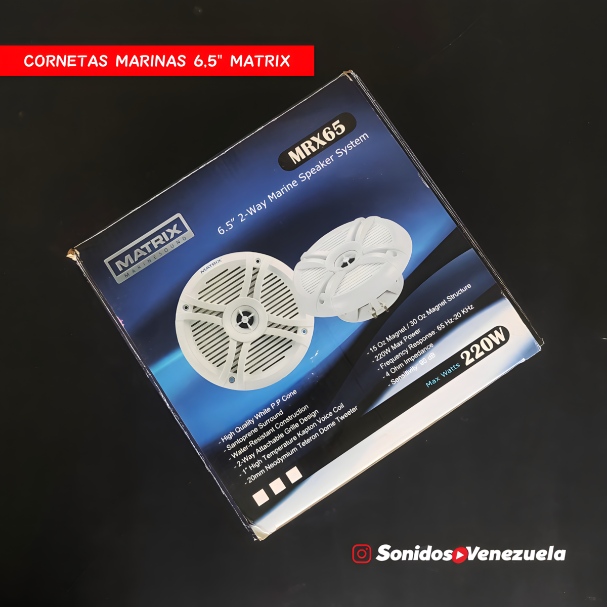 Cornetas Marinas 6,5" Matrix MRX65 / 220 Watts / 4 OHM