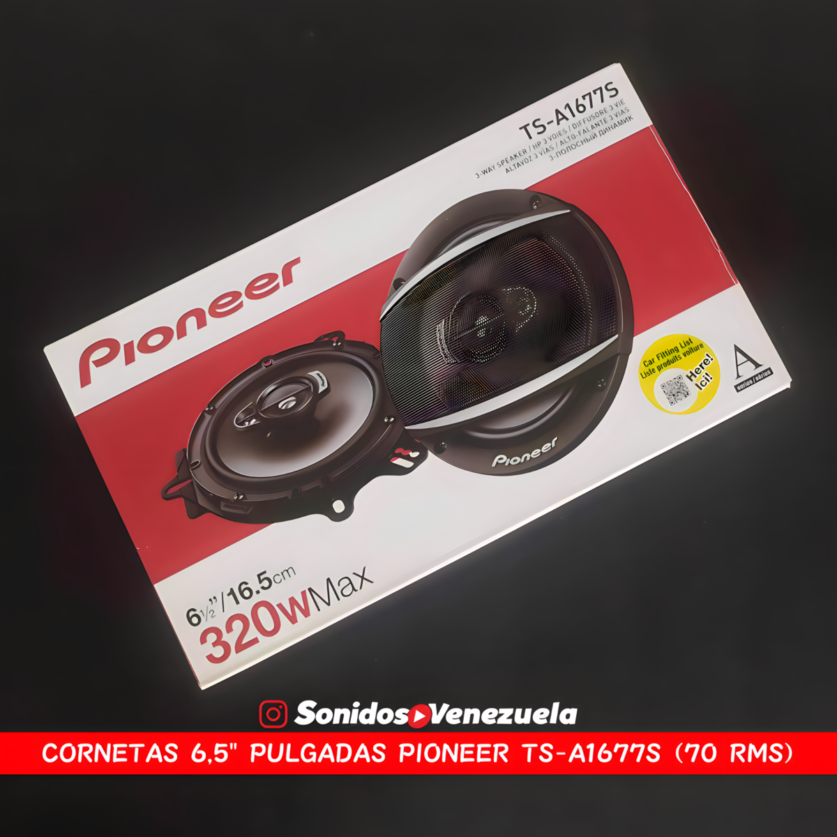 Cornetas 6,5" Pioneer TS-A1677S de 70 RMS / 4 OHM