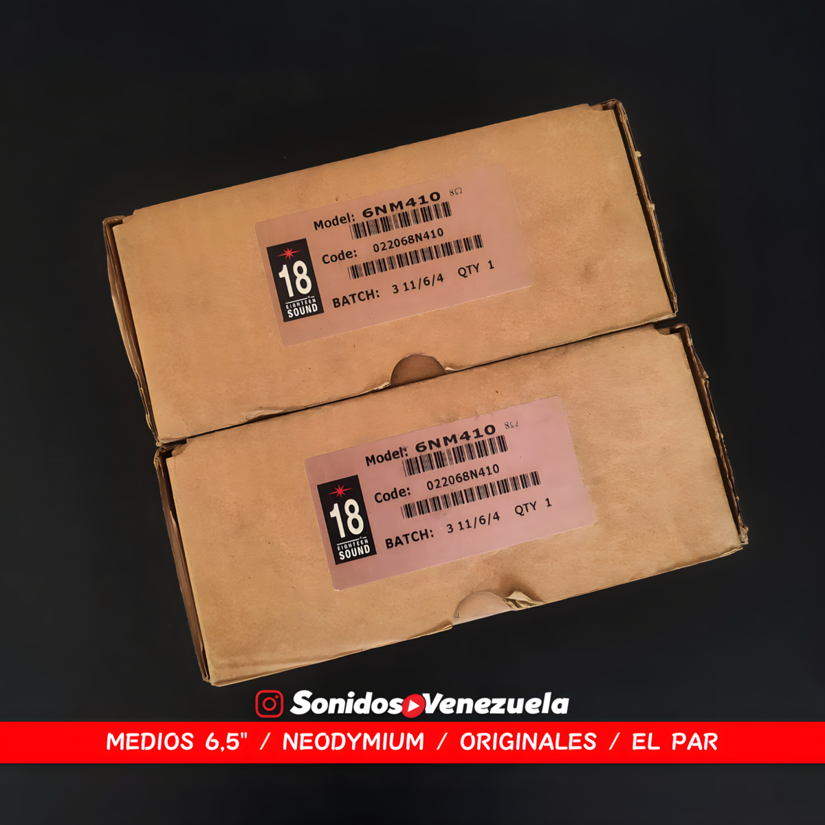Medios 6,5âł Eighteen Sound 6NM410 de Neodymium (8 OHM)