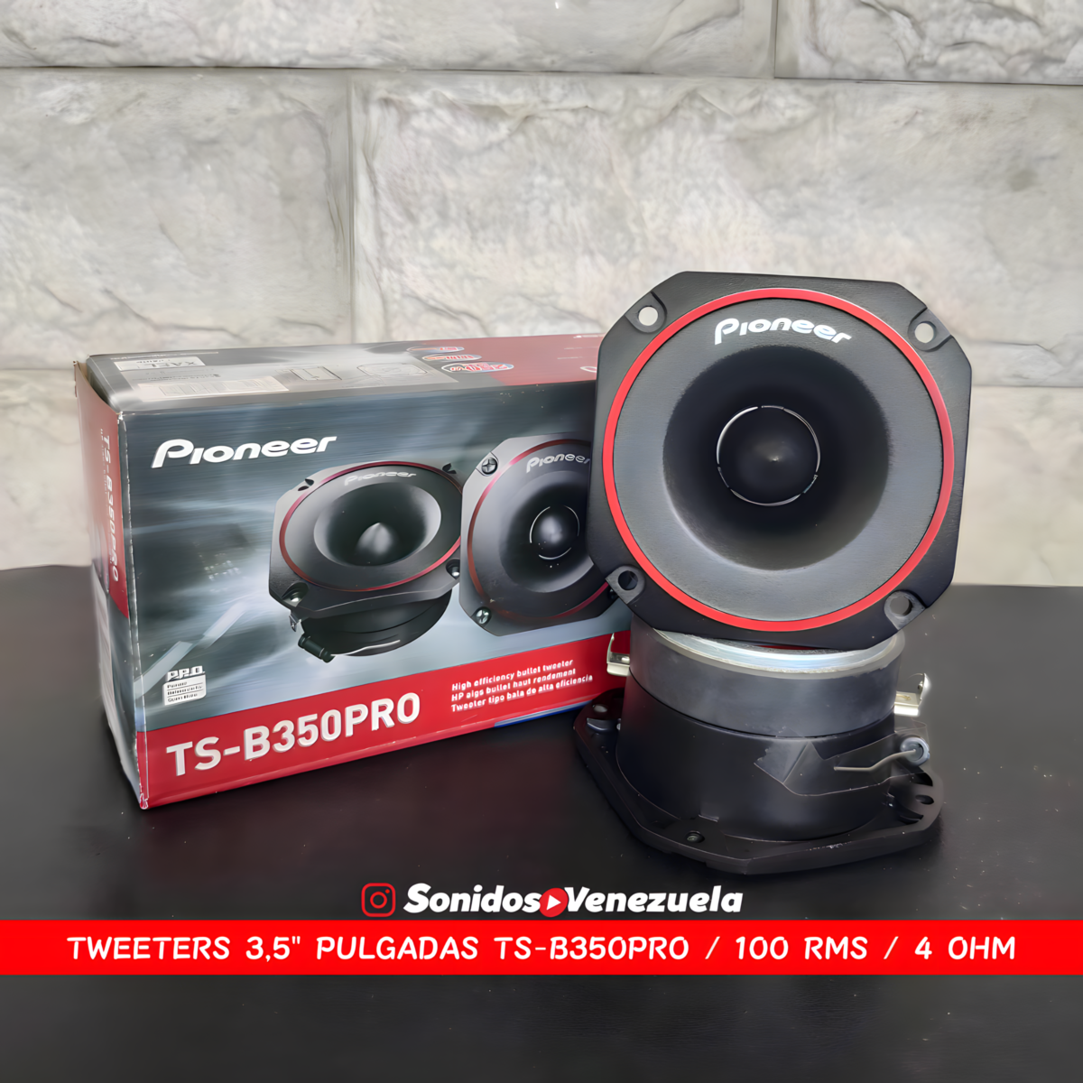 TWEETER 3,5 PULGADAS PIONEER TS-B350 PRO CON 250 WATTS _ 100 RMS _ 4OHM _ EL PAR