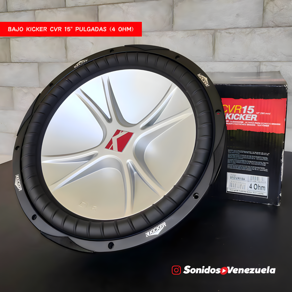 Bajo Doble Bobina Kicker CVR 15" de 500 RMS / 4 OHM