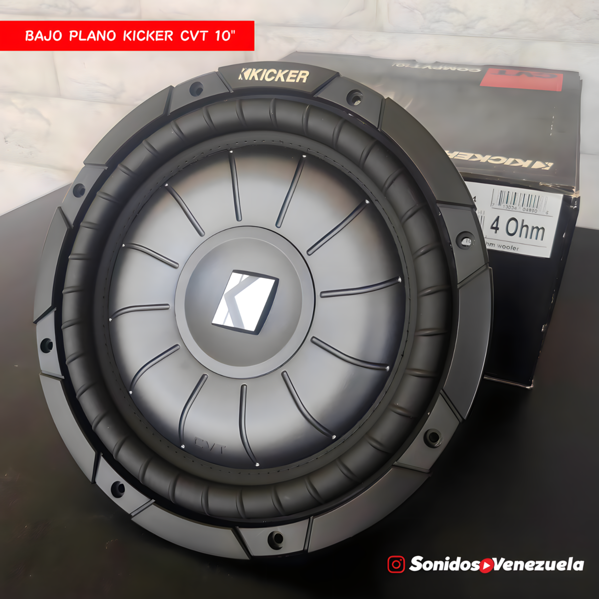 Bajo Plano 10" Kicker COMPVT10 de 400 RMS a 4 OHM