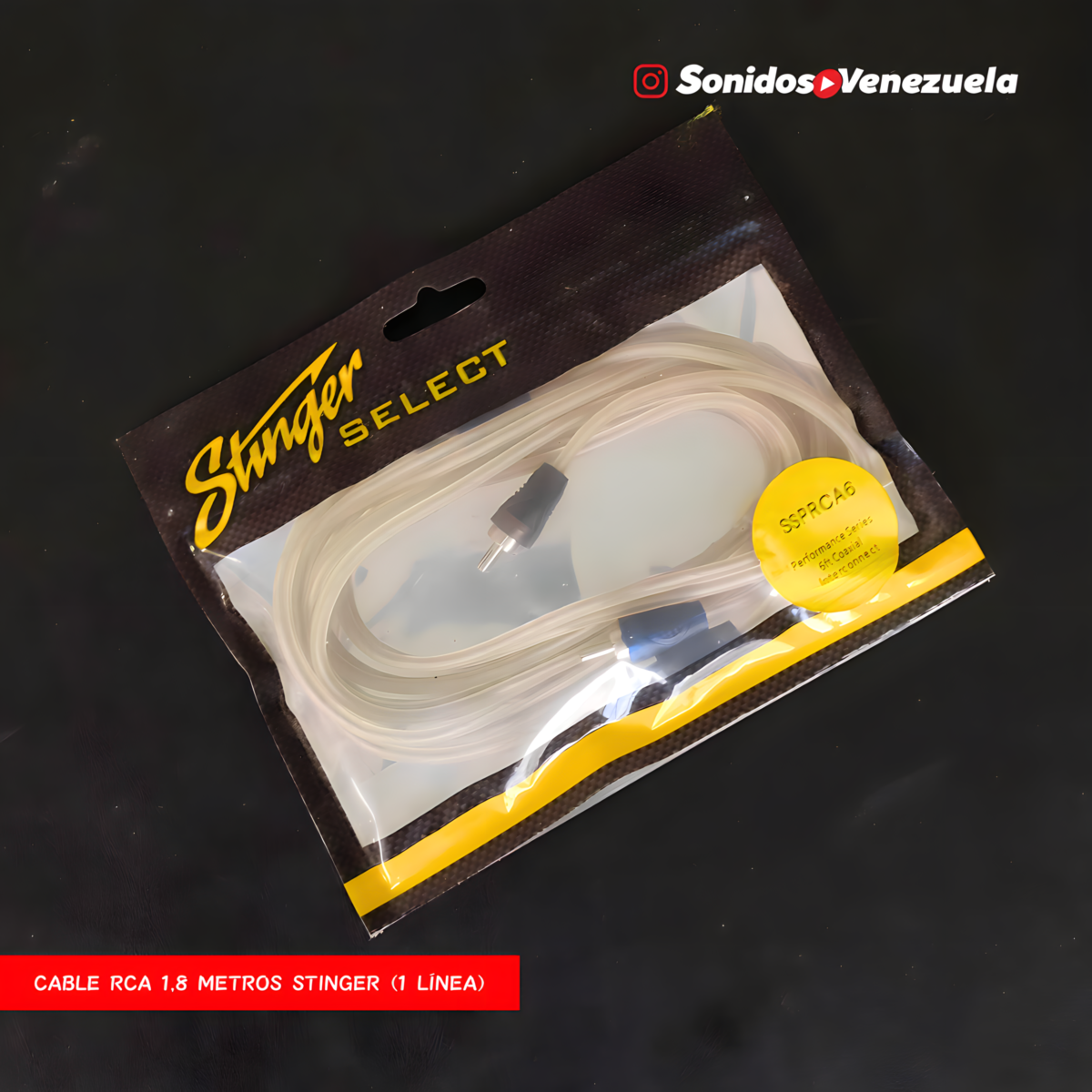 Cable RCA Stinger de 1,8 Metros 2 Puntas (1 Línea)