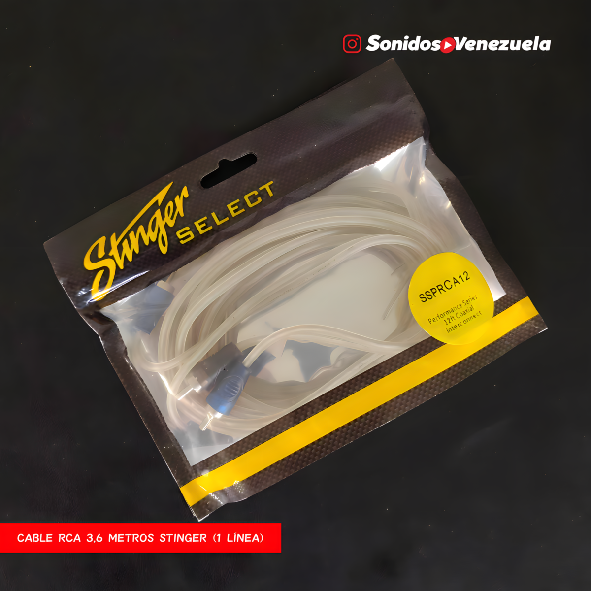 Cable RCA Stinger de 3,6 Metros 2 Puntas (1 Línea)