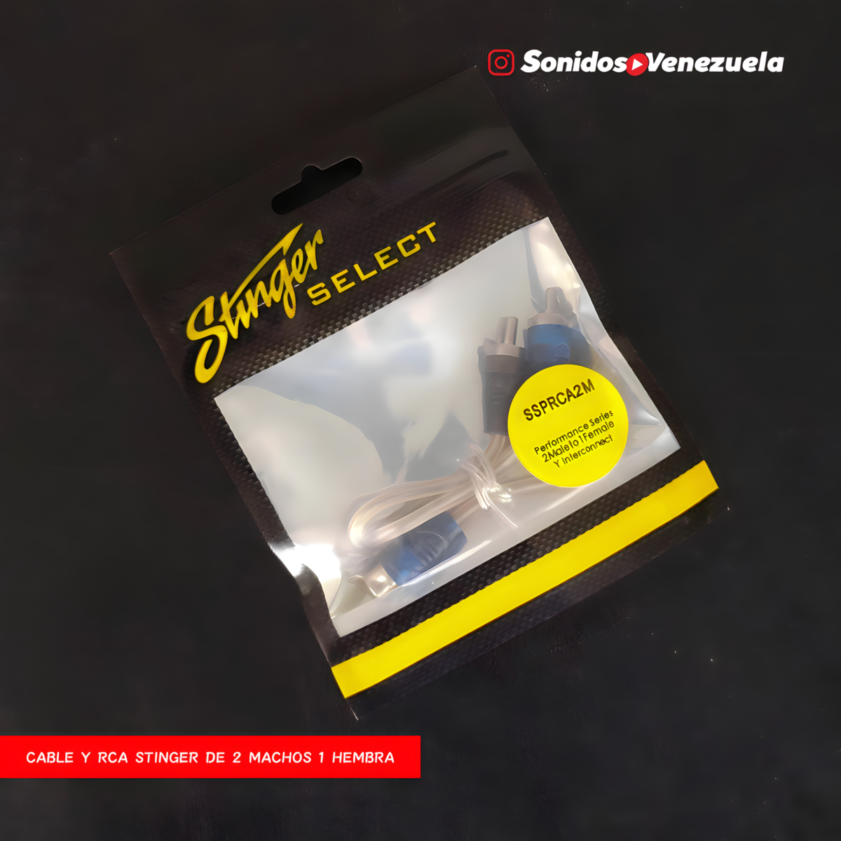 Cable Y RCA Stinger 2 Machos 1 Hembra