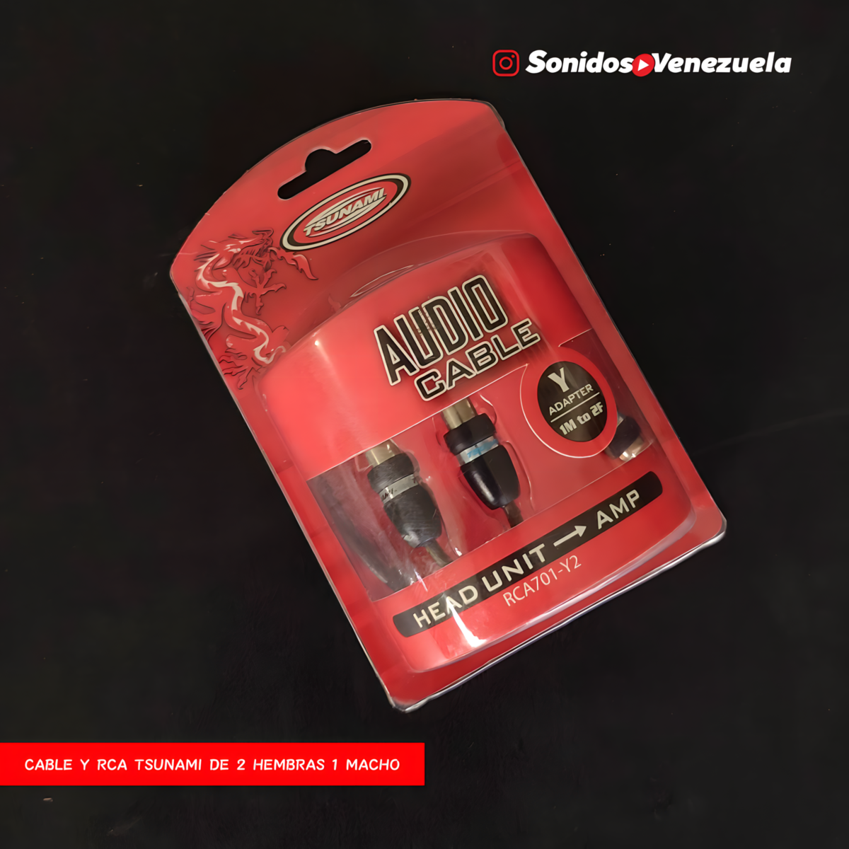 Cable Y RCA Tsunami de 2 Hembras y 1 Macho