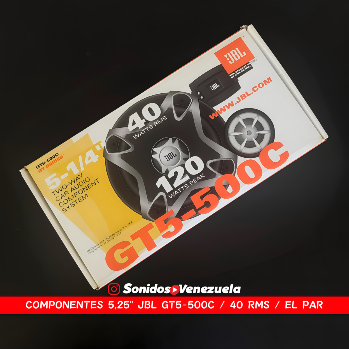 Componentes 5-1/4″ JBL GT5-500C de 120 Watts / 40 RMS