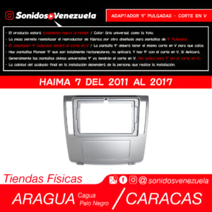 Adaptador 9 Pulgadas Para Haima 7 del 2011 al 2017