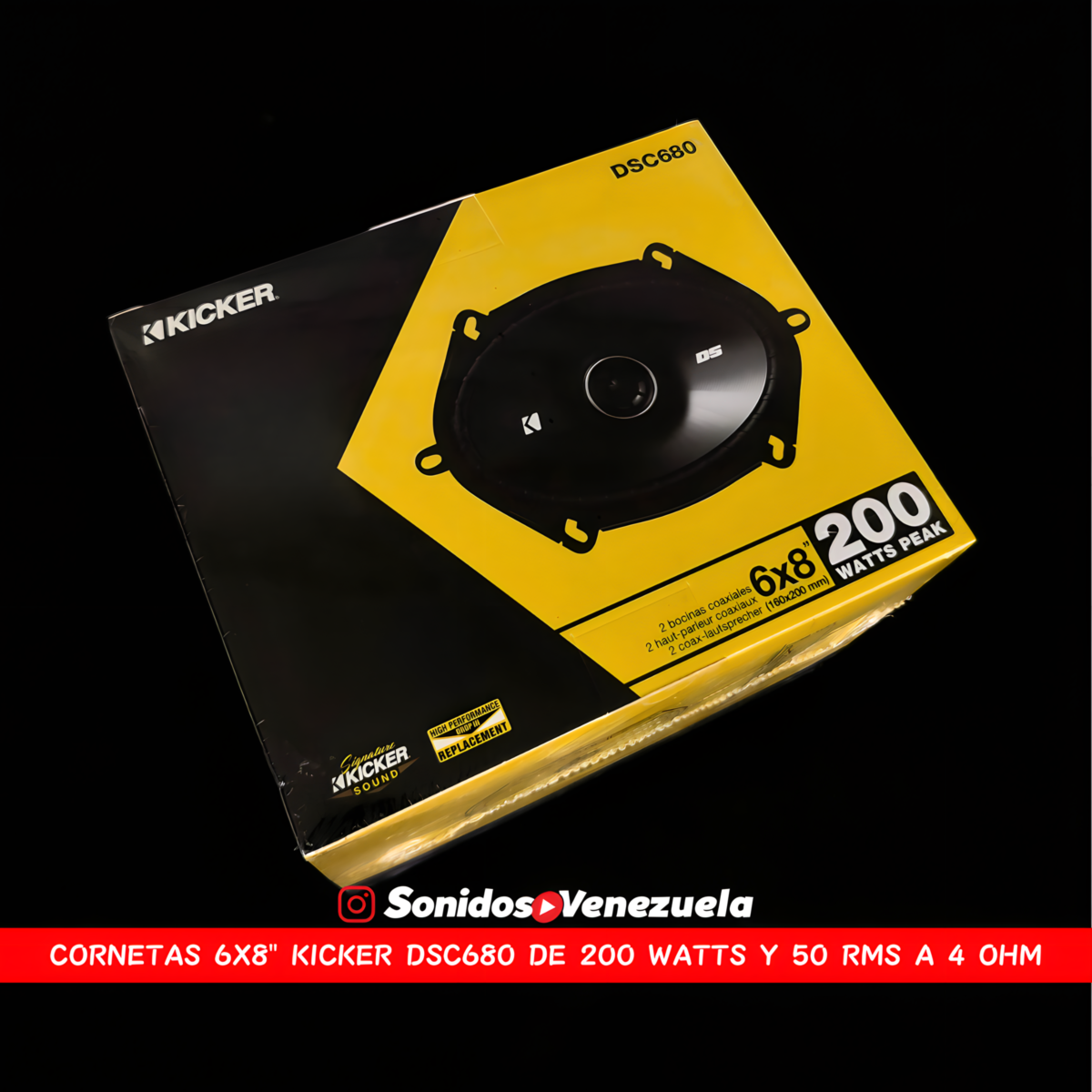 Cornetas 6X8" Kicker DSC680 de 200 Watts y 50 RMS a 4 OHM