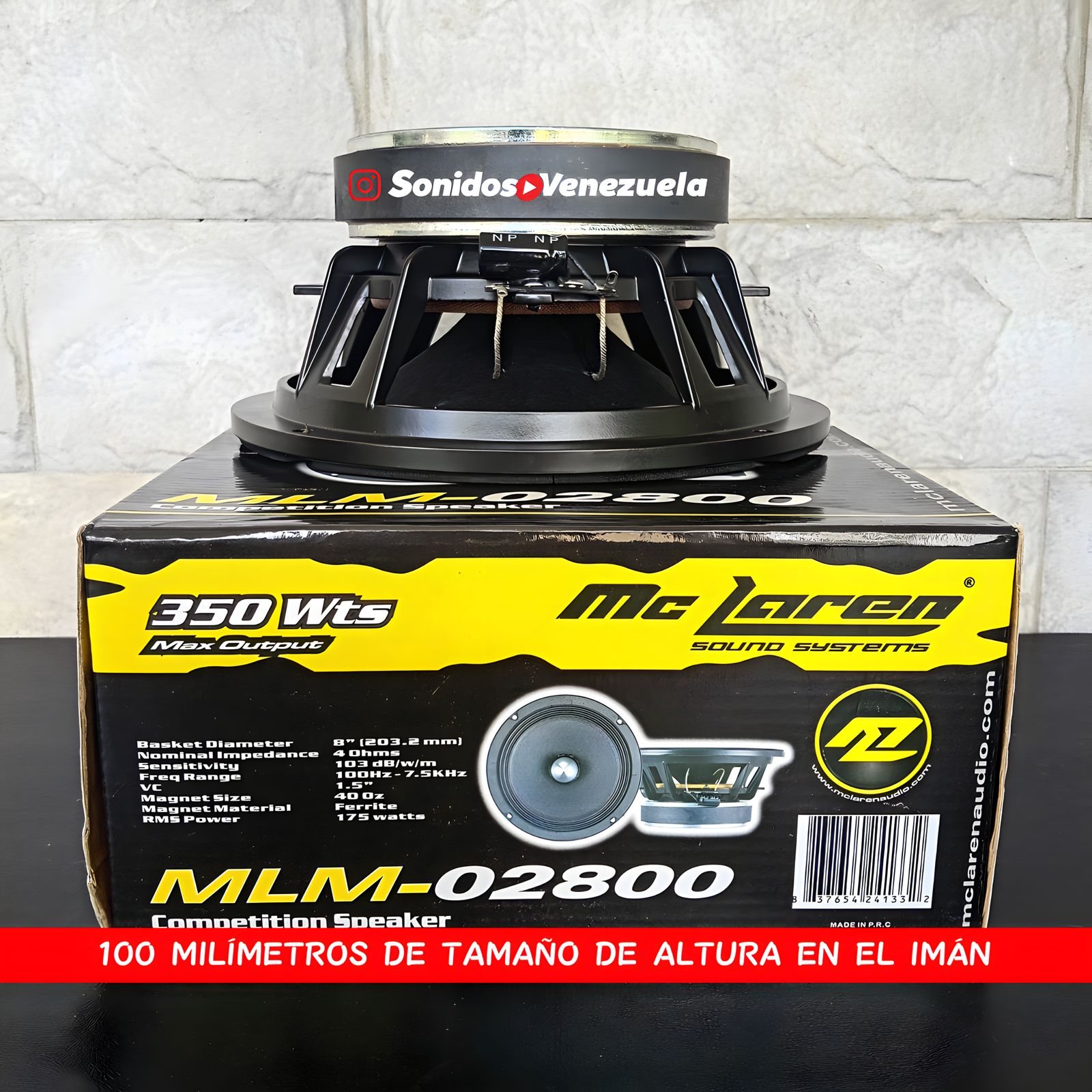 Medios 8″ Mc Laren MLM-02800 de 350 Watts (4 OHM) - Image 3