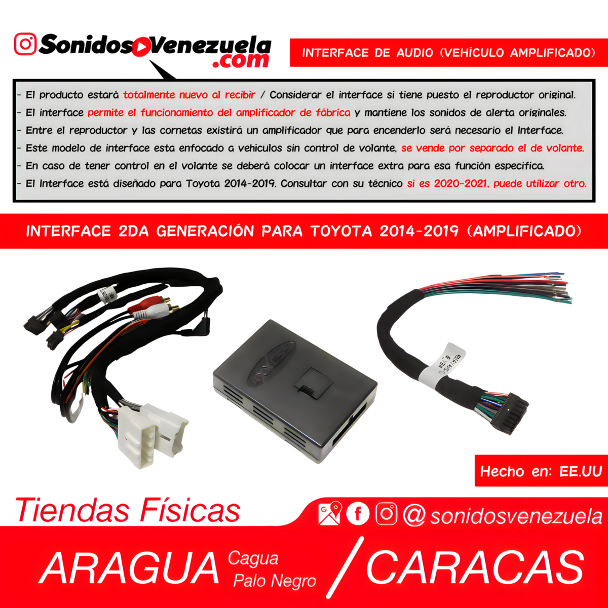Interface de Audio Axxess 2da GeneraciĂłn Para Toyota 2014-2019 (Amplificado)