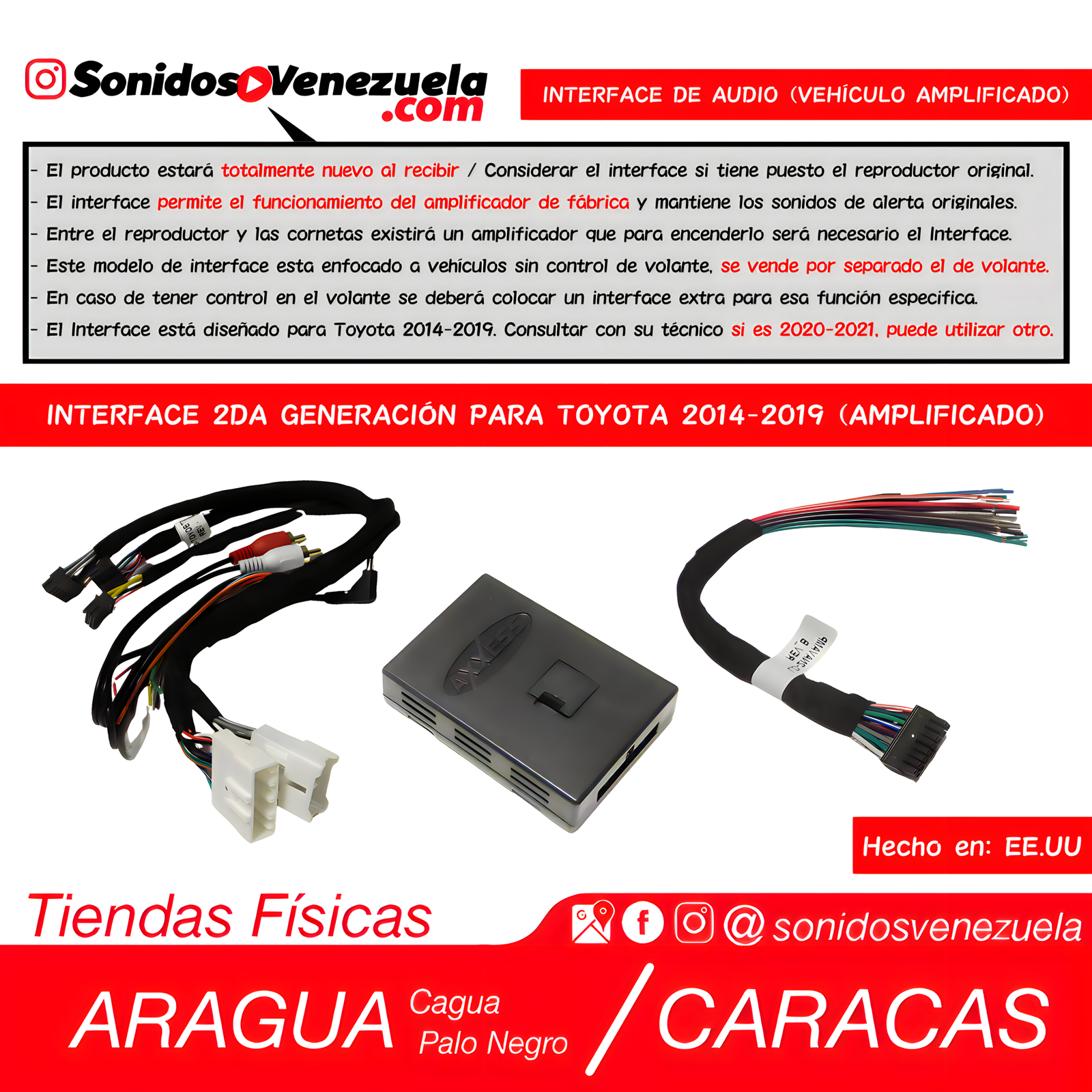 Interface de Audio Axxess 2da Generación Para Toyota 2014-2019 (Amplificado)