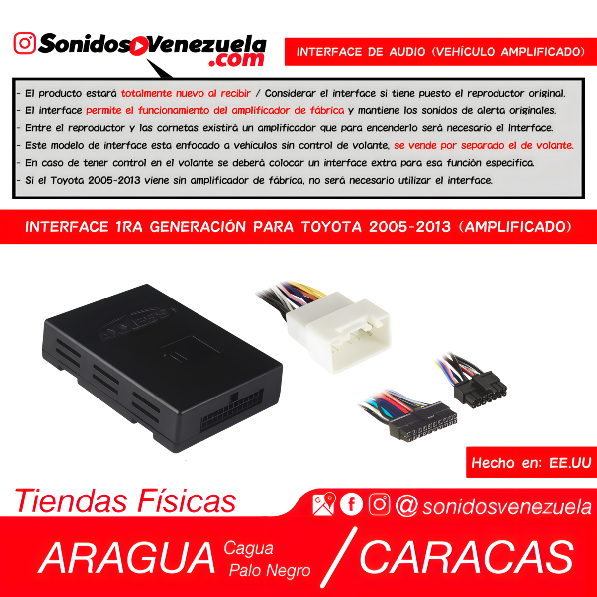 Interface de Audio Axxess 1ra GeneraciĂłn Para Toyota 2005-2013 (Amplificado)