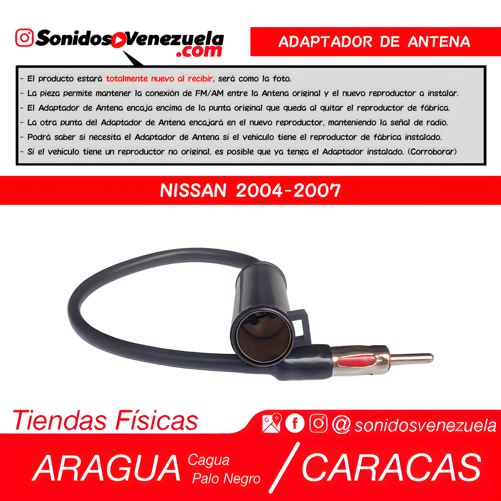 Adaptador de Antena Para Nissan 2004-2007
