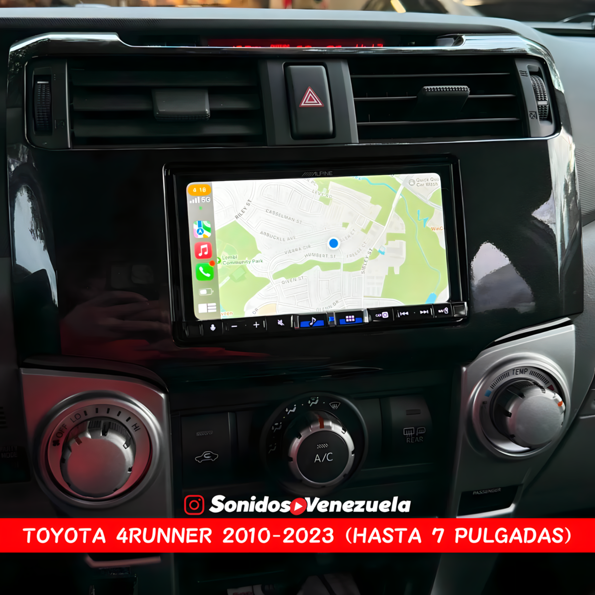 TOYOTA 4RUNNER 2010-2023 CON PANTALLA 2 DIN (HASTA 7 PULGADAS)