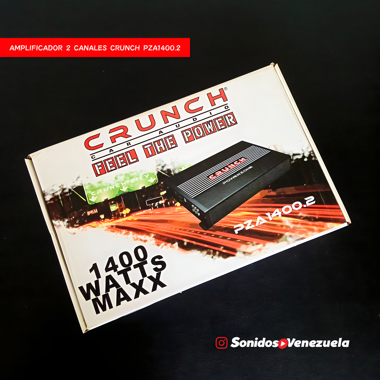Amplificador 2 Canales Crunch PZA1400.2