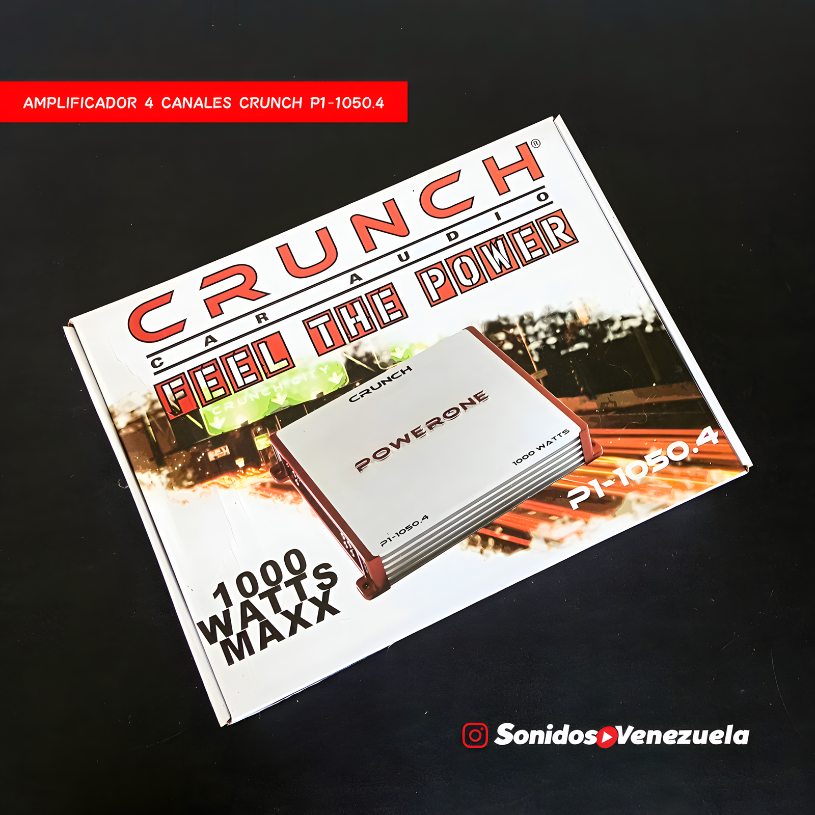 Amplificador 4 Canales Crunch P1-1050.4