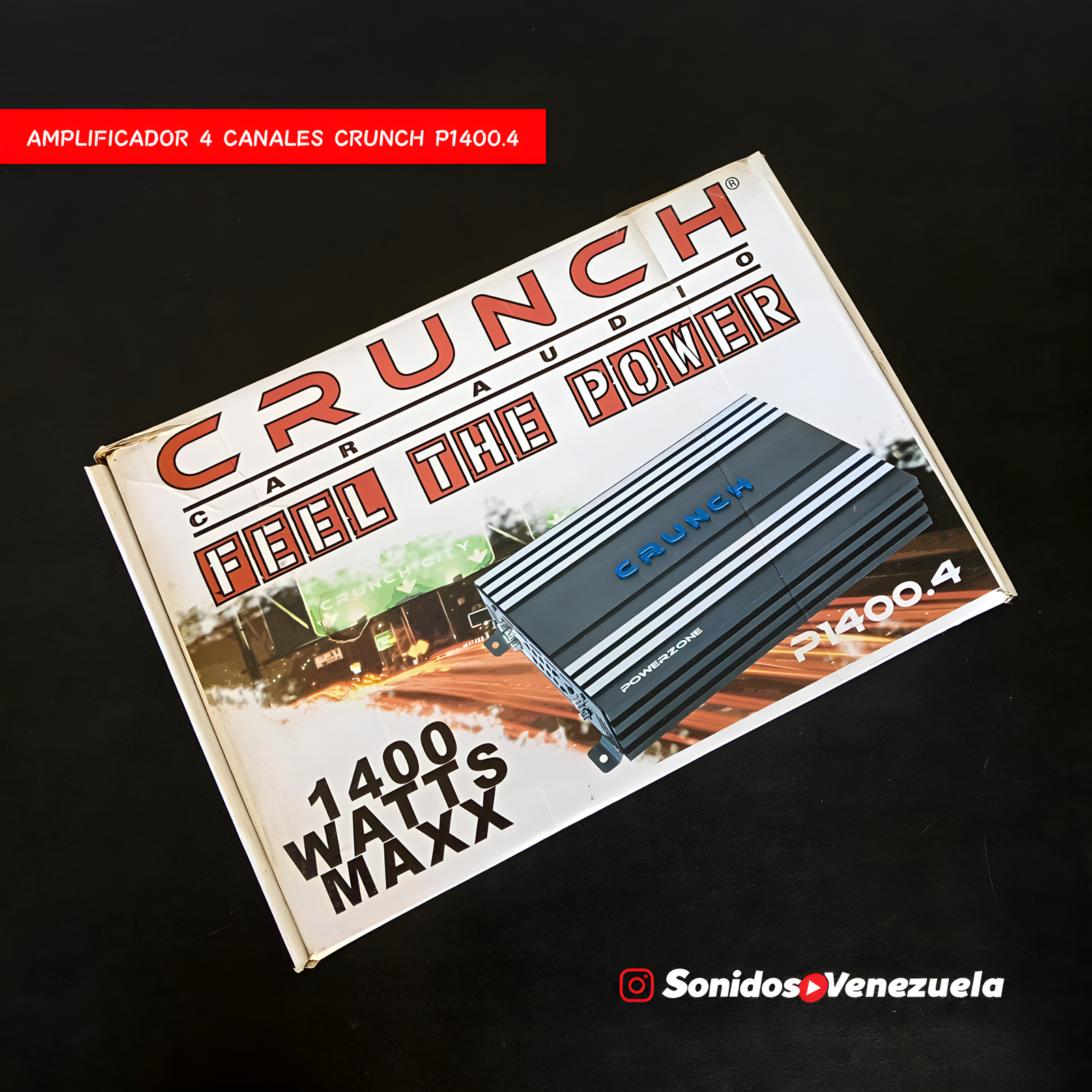 Amplificador 4 Canales Crunch P1400.4