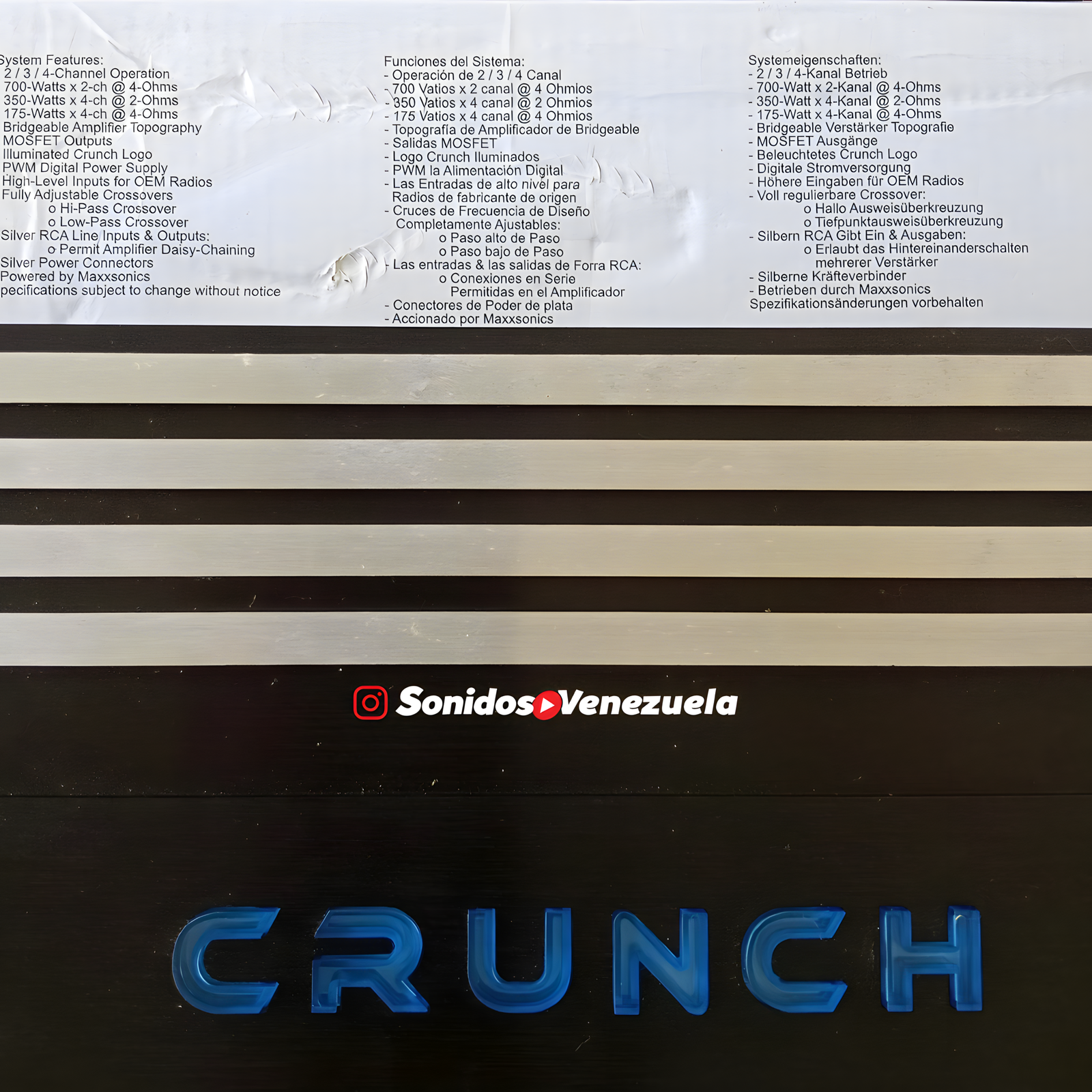Amplificador 4 Canales Crunch P1400.4 - Image 5